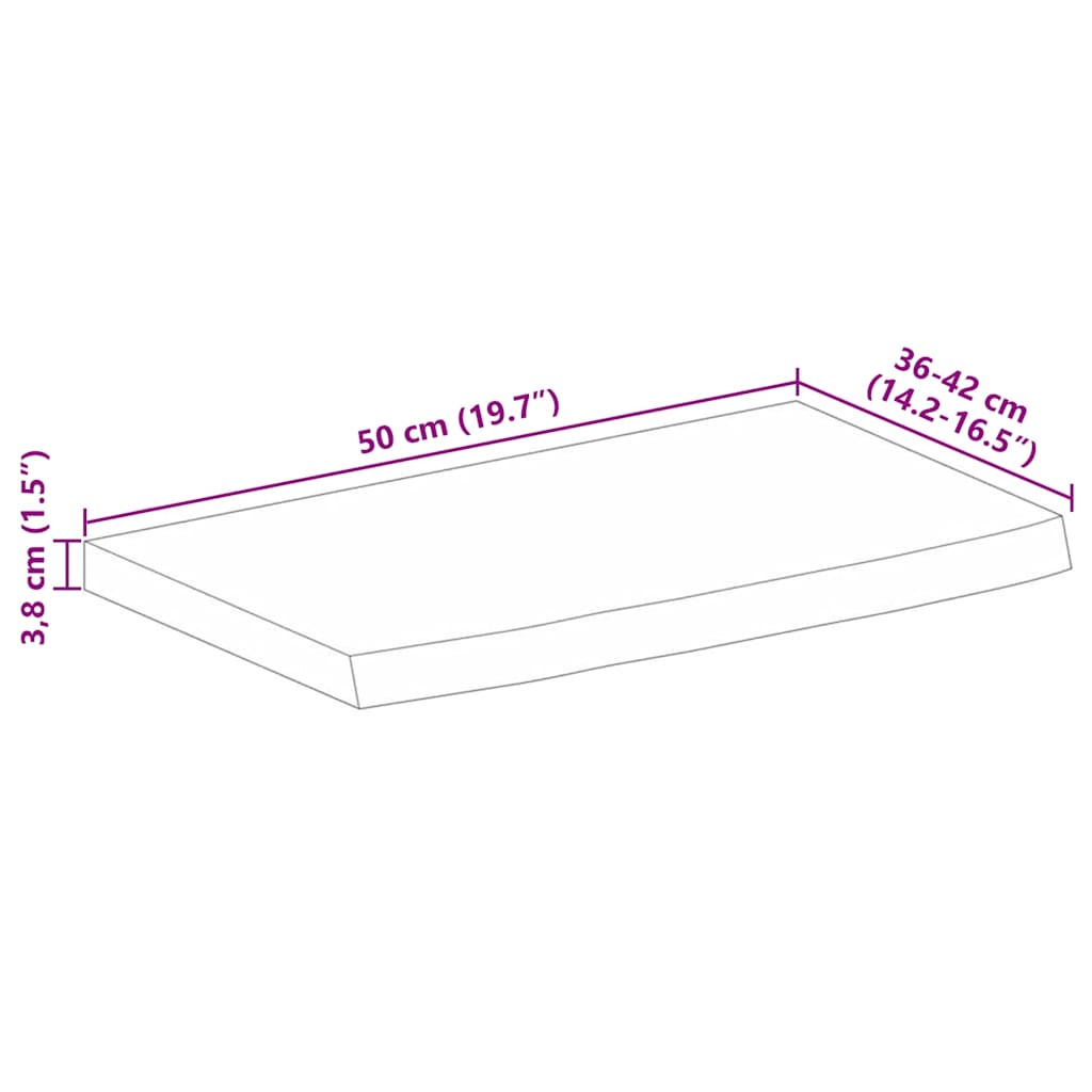 Wandregal 40x20x2,5 cm Rechteckig Massivholz Akazie Baumkante