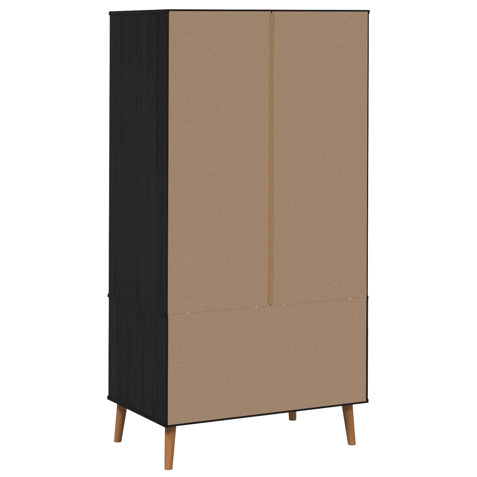 Kleiderschrank MOLDE Braun 90x55x175 cm Massivholz Kiefer