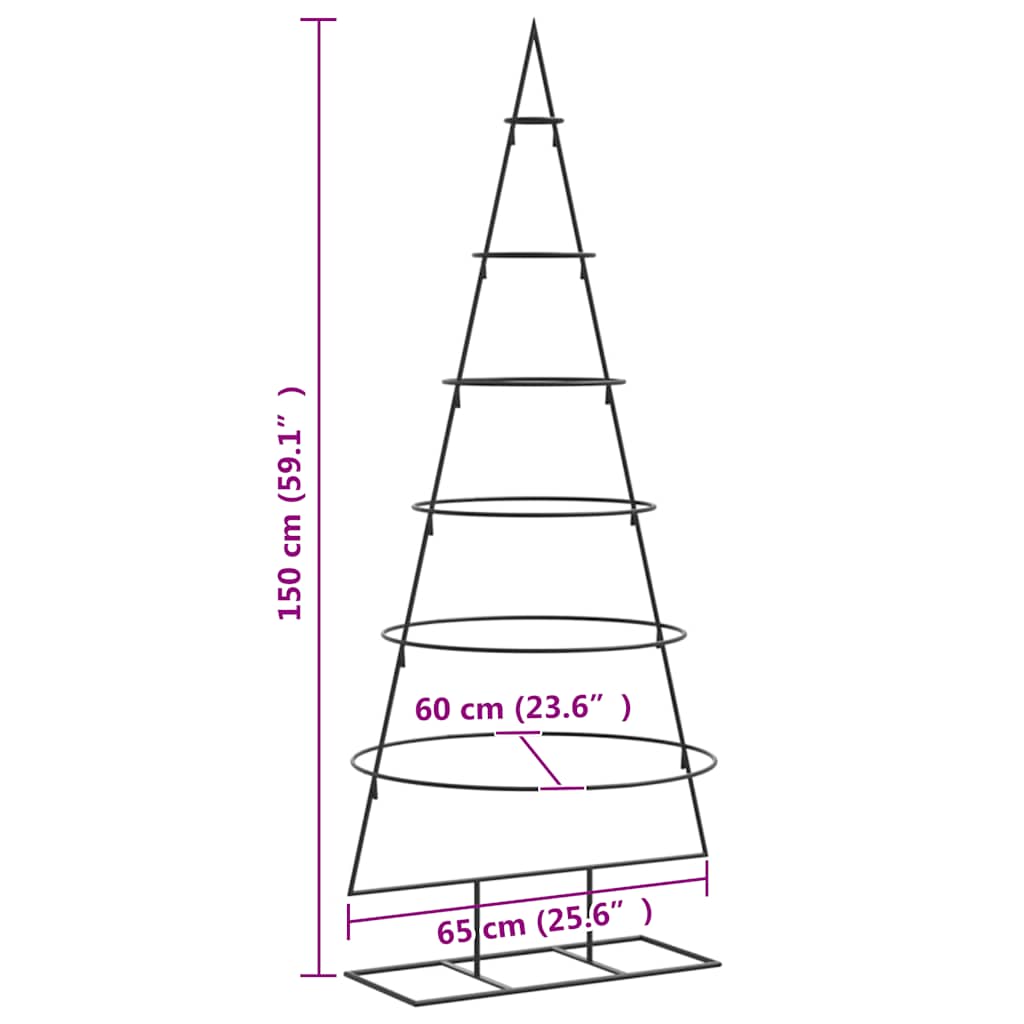 Metall-Weihnachtsbaum Deko Schwarz 60 cm