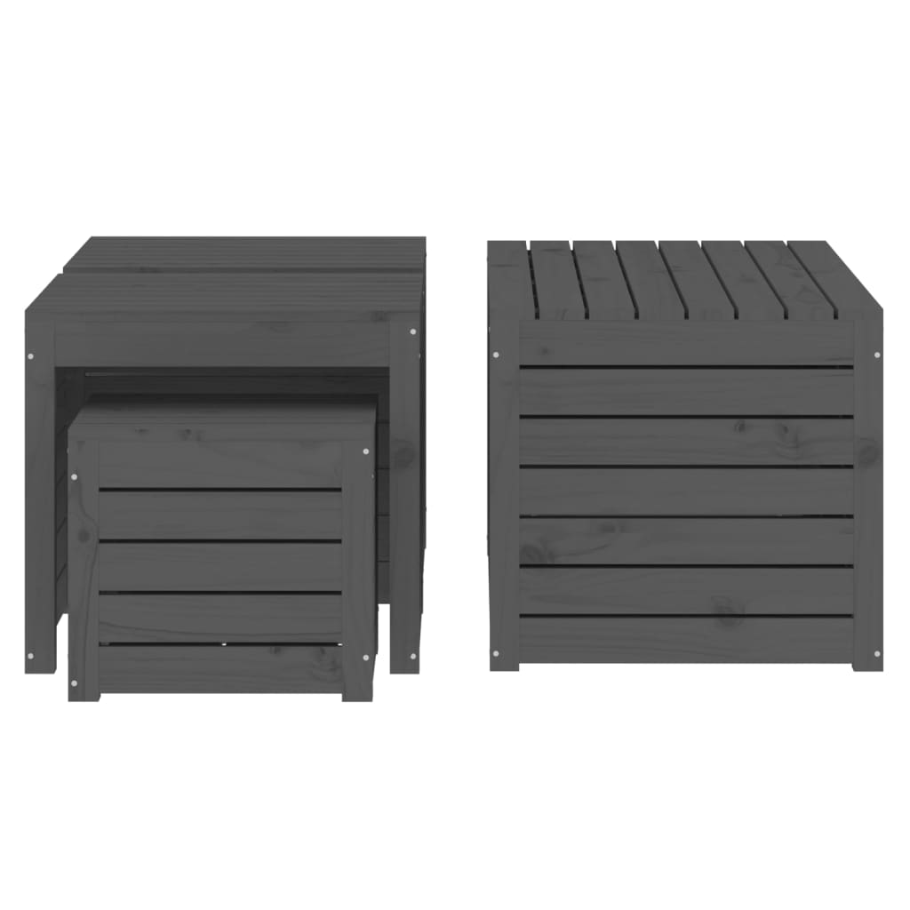 4-tlg. Gartenbox-Set Massivholz Kiefer