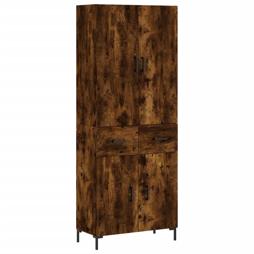 Highboard Betongrau 69,5x34x180 cm Holzwerkstoff