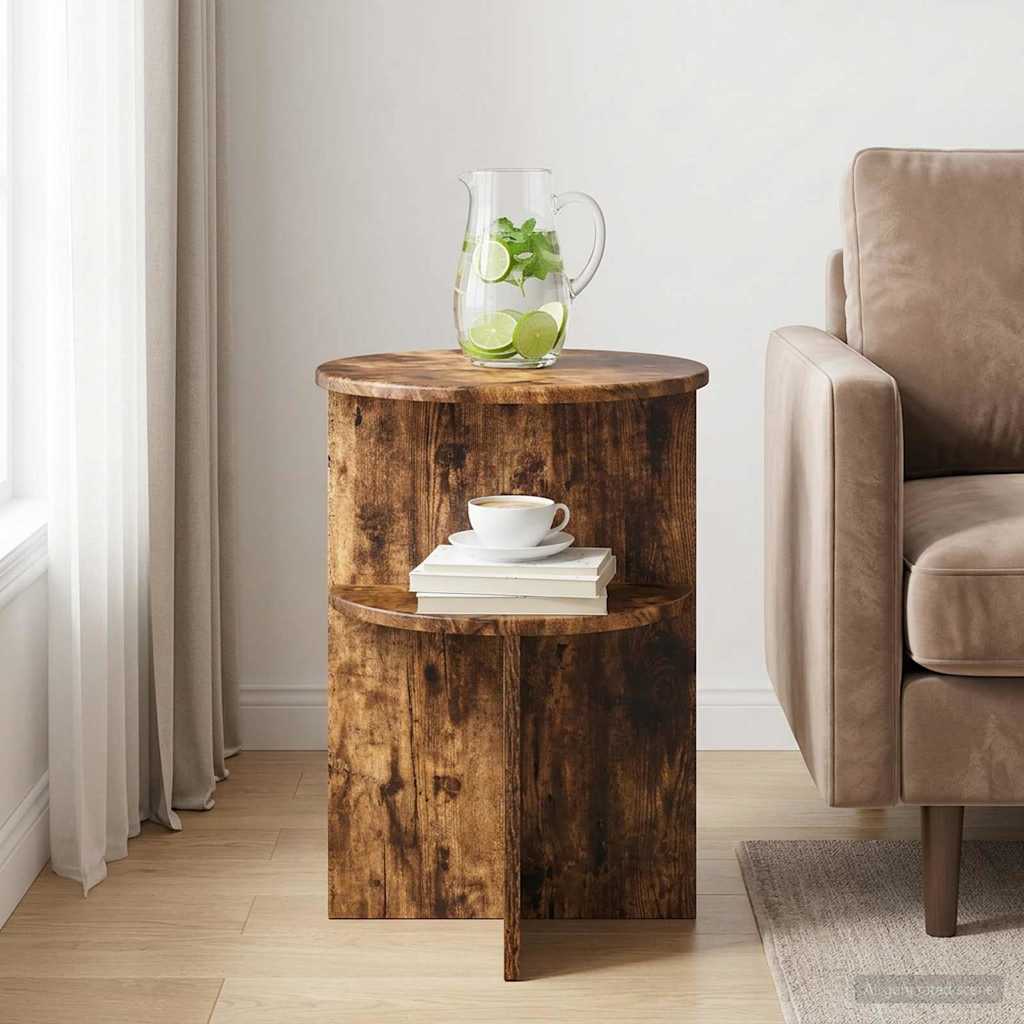 Beistelltisch mit Speicher Weiß Ø 39,5 x 55 cm Holzwerkstoff
