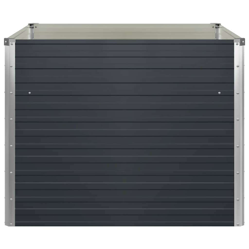 Hochbeet 100 x 100 x 77 cm Verzinkter Stahl Grau