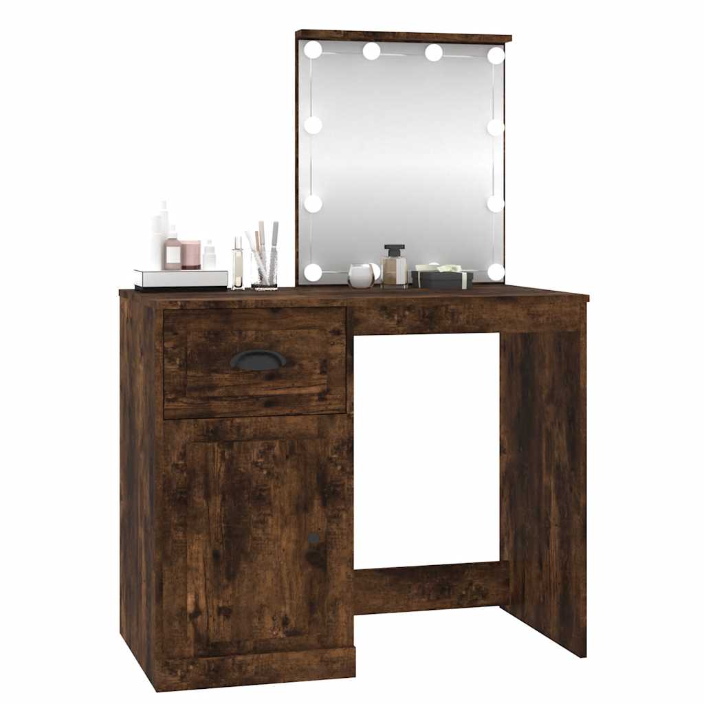 Schminktisch mit Spiegel Weiß 90x50x132,5 cm Holzwerkstoff