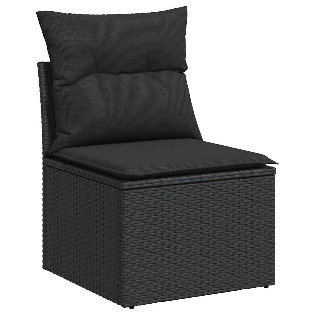 10-tlg. Garten-Sofagarnitur mit Kissen Beige Poly Rattan