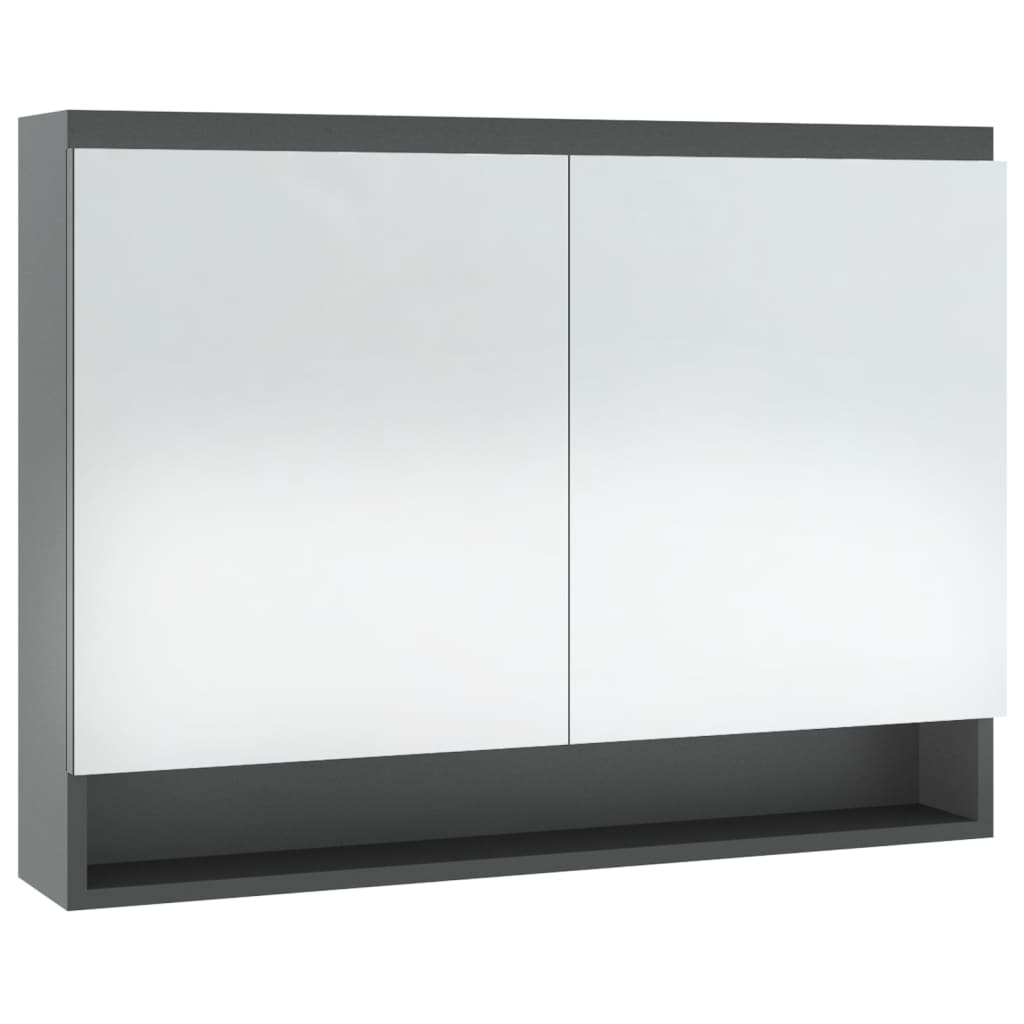 Spiegelschrank fürs Bad 80x15x60 cm Glänzend Schwarz