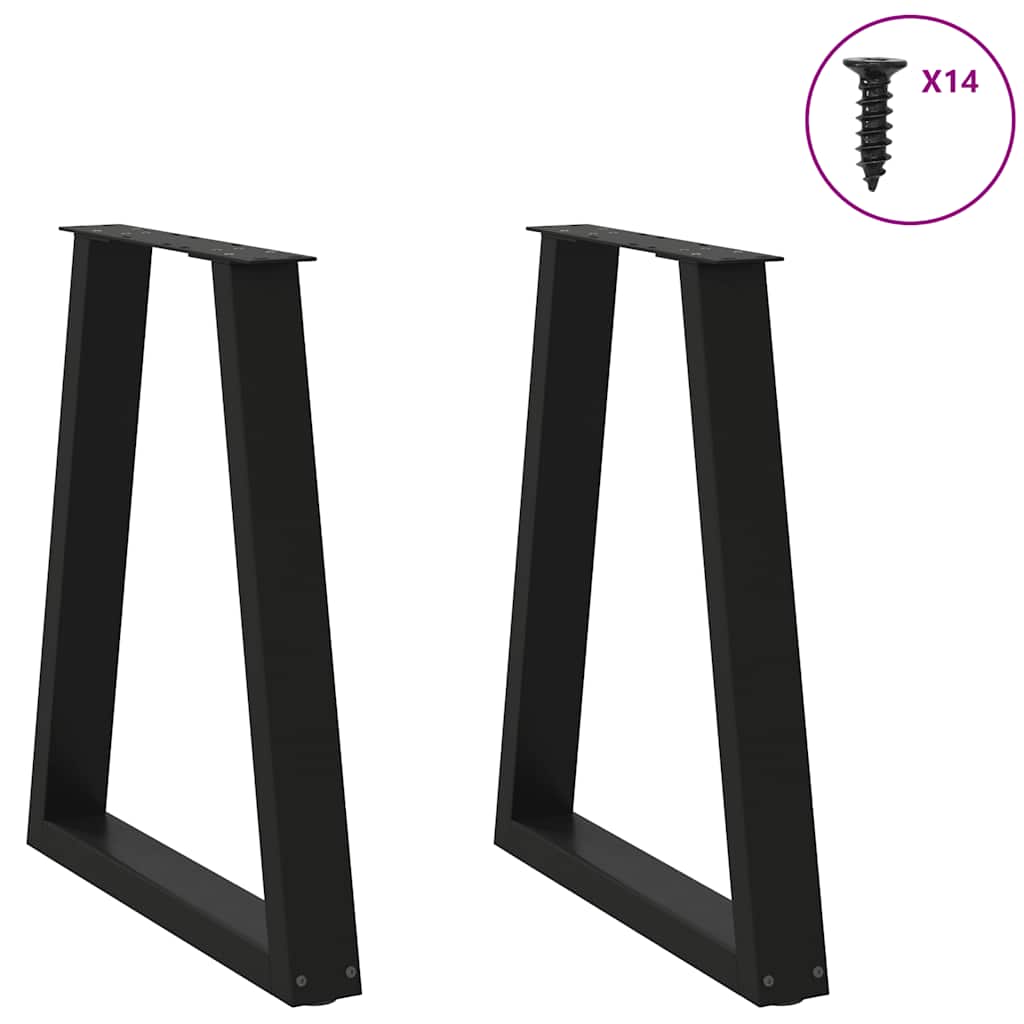 Couchtischbeine V-Form 2 Stück Schwarz 30x(30-31,3) cm Stahl