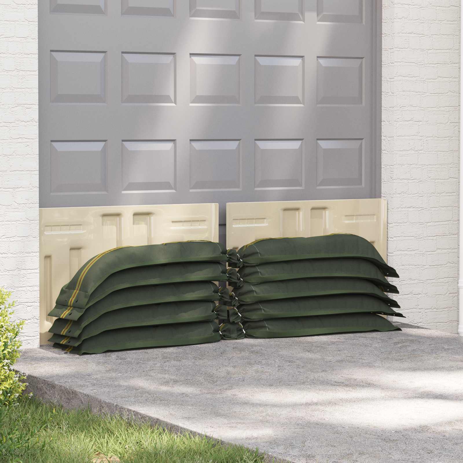 Sandsäcke 10 pcs Grün 120 x 27 cm HDPE