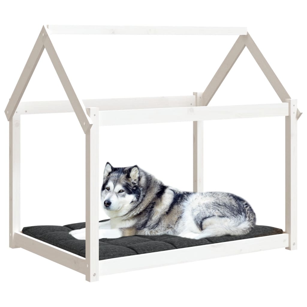 Hundebett Grau 61x50x70 cm Massivholz Kiefer