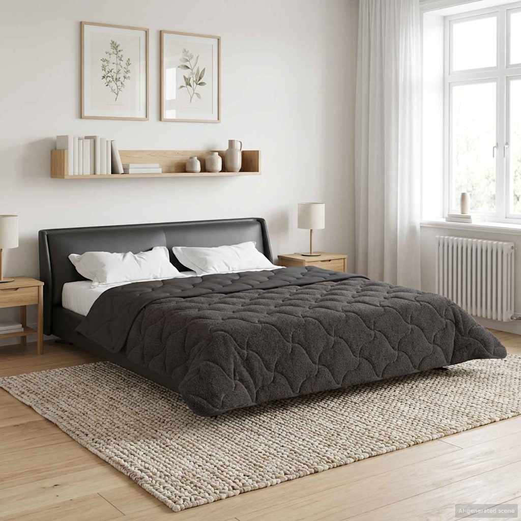Ganzjahresbettdecke Gepolstert Anthrazit 135 x 200 cm