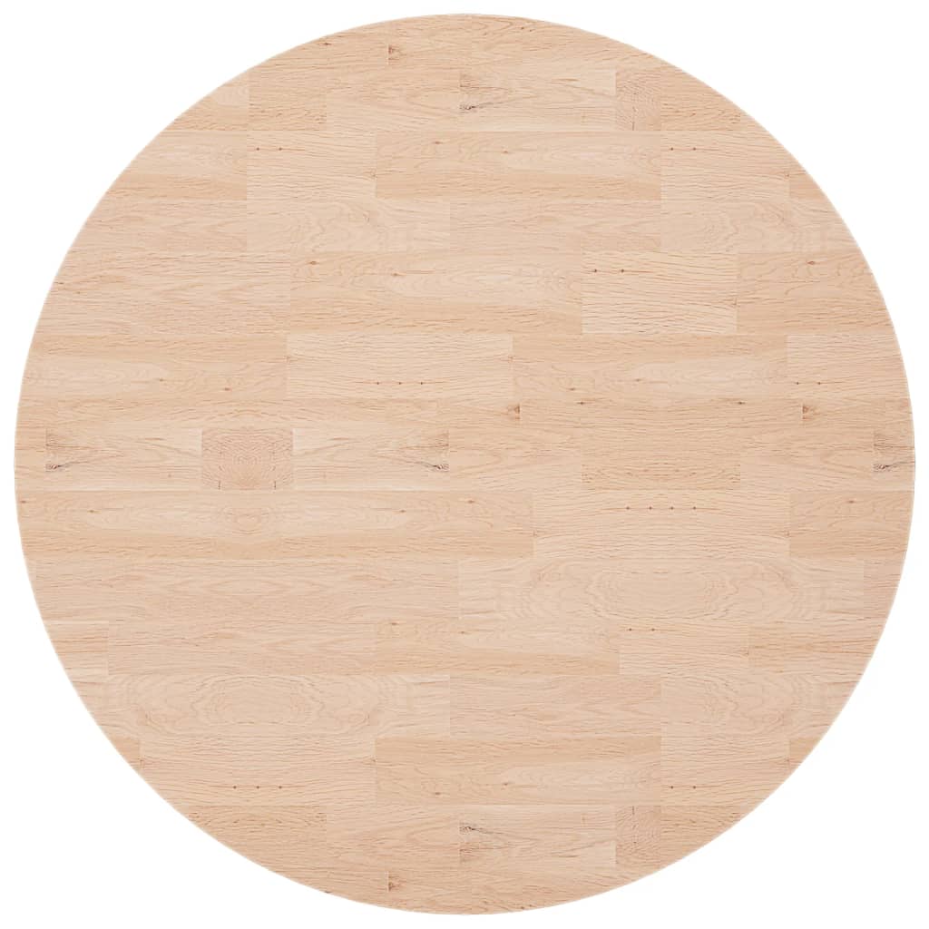 Runde Tischplatte Ø30x1,5 cm Unbehandeltes Massivholz Eiche