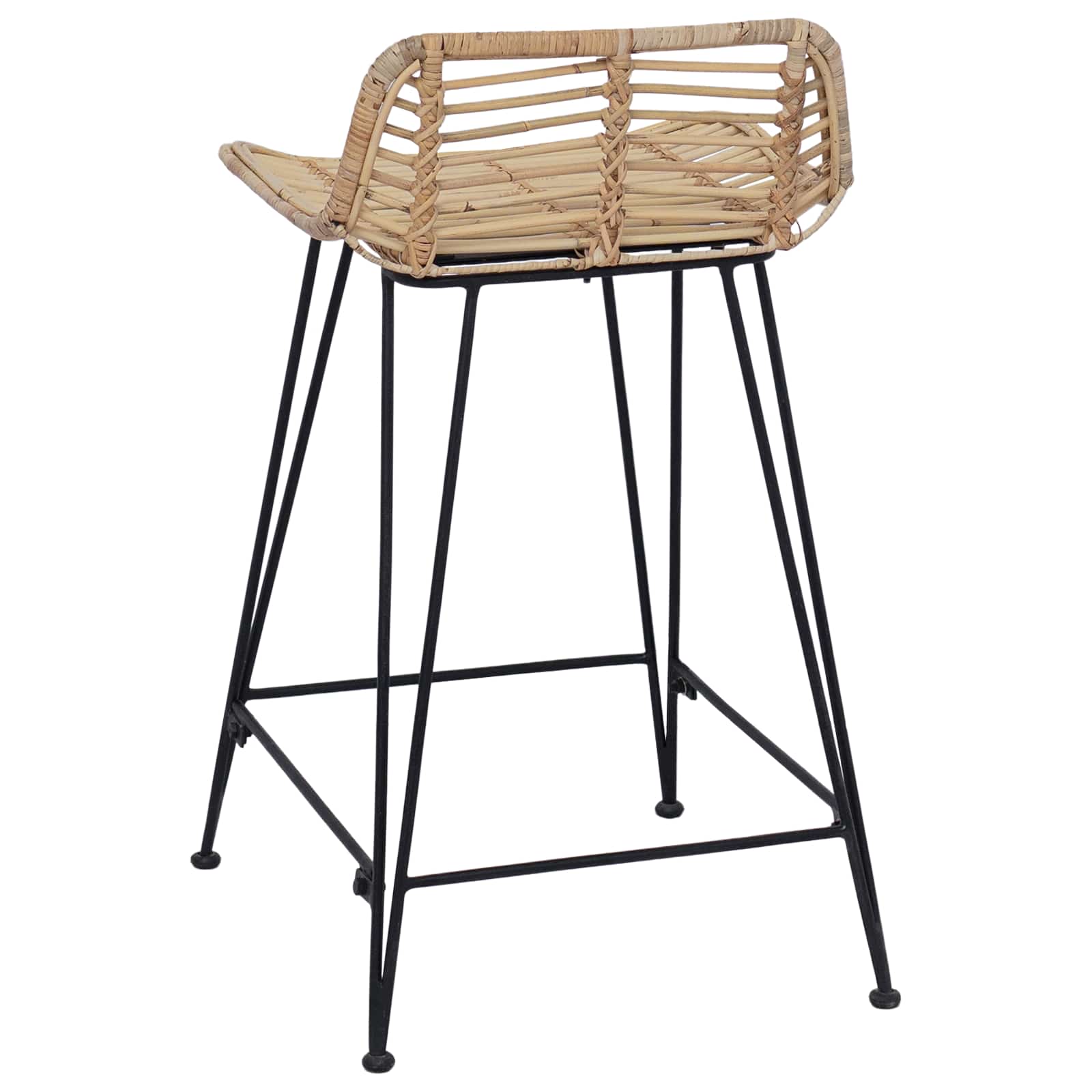 Barhocker 2 pcs Natur 44 x 45 x 76 cm Rattan und Stahl