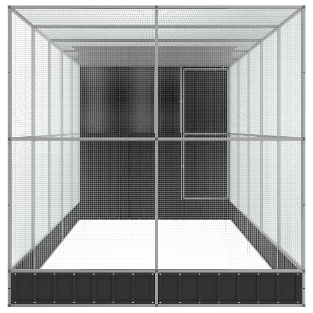 Voliere mit Erweiterung Silber 416 x 203 x 216 cm Stahl