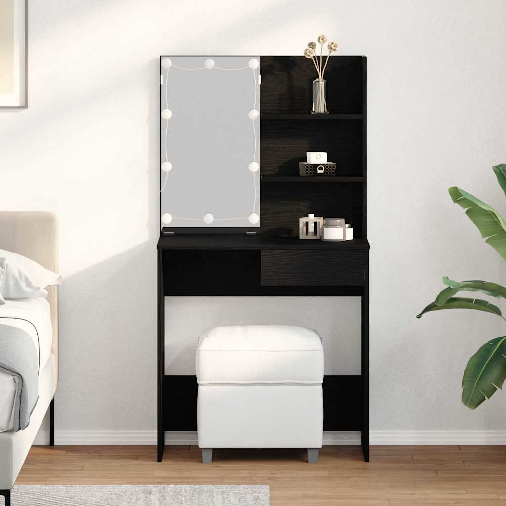Schminktisch mit LED Weiß 74,5x40x141 cm