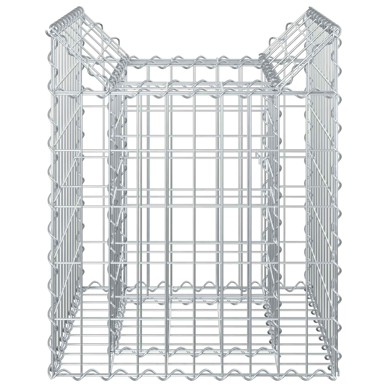 Gabionen-Hochbeet 2 pcs Silber