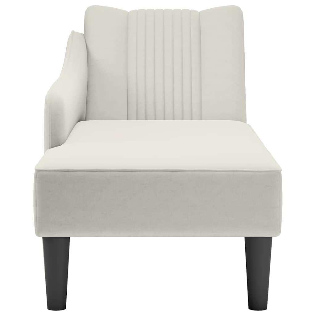 Chaiselongue mit Rechter Armlehne Blau Samt