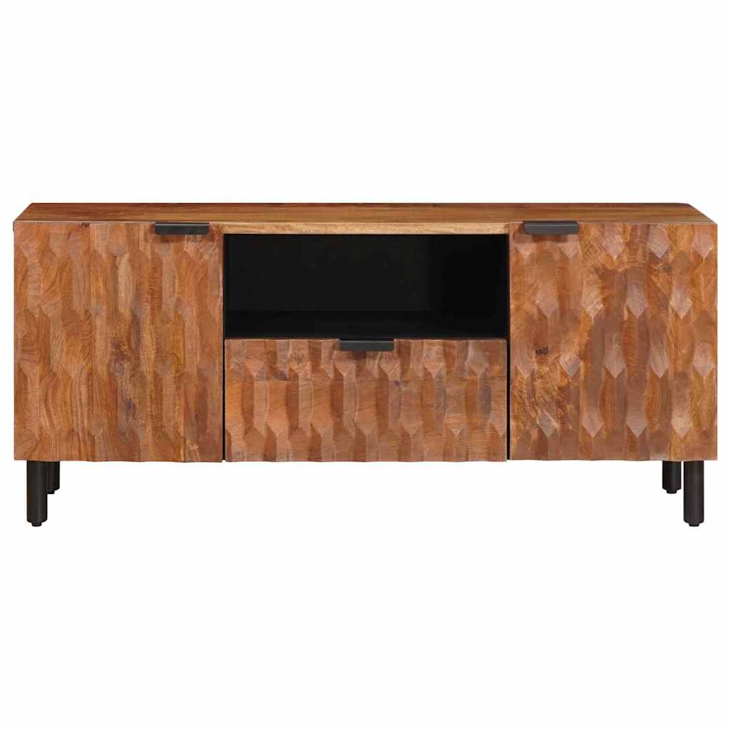TV-Schränk mit Tür Weiße gewaschene Oberfläche 105 x 33 x 46 cm
