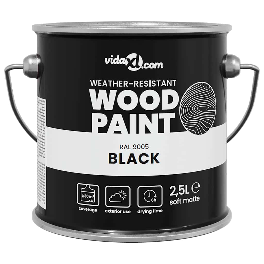 Holzfarbe Schwarz 2,5 L Wanddruck