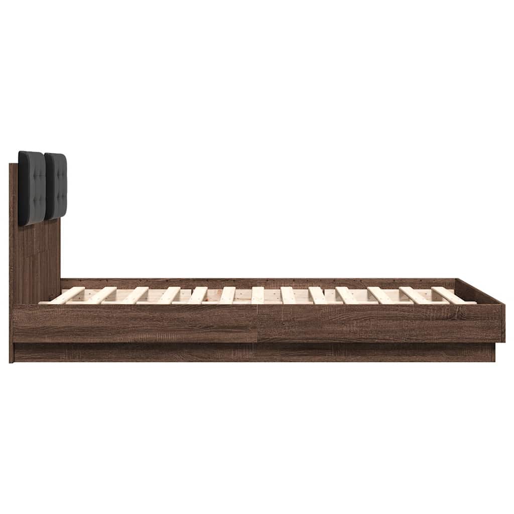 Bettgestell mit Kopfteil Grau Sonoma 180x200 cm Holzwerkstoff
