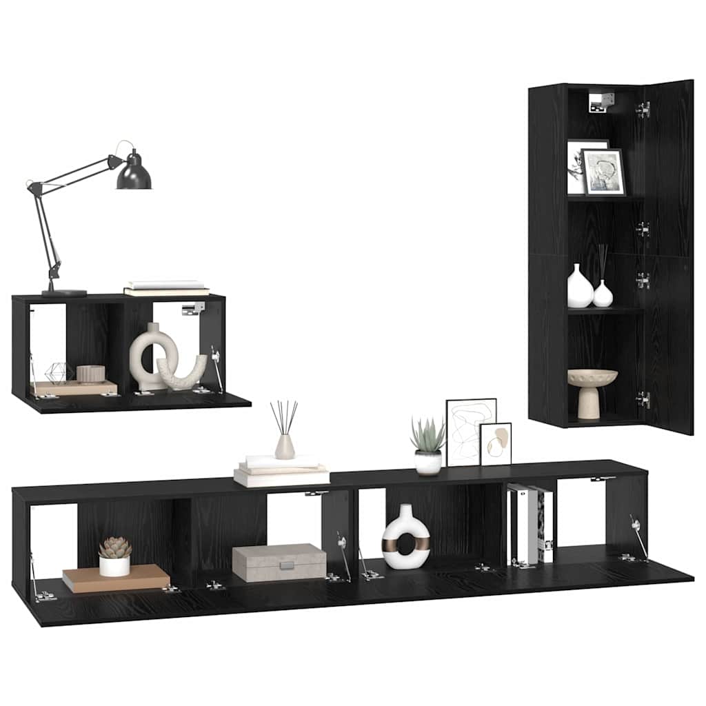4-tlg. TV-Schrank-Set Weiß Holzwerkstoff
