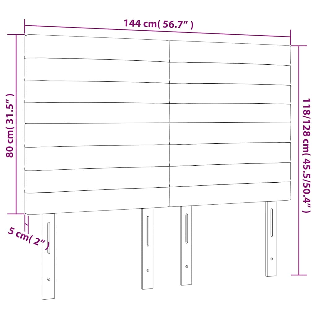 Kopfteil Hellgrau 80x5x118/128 cm Samt