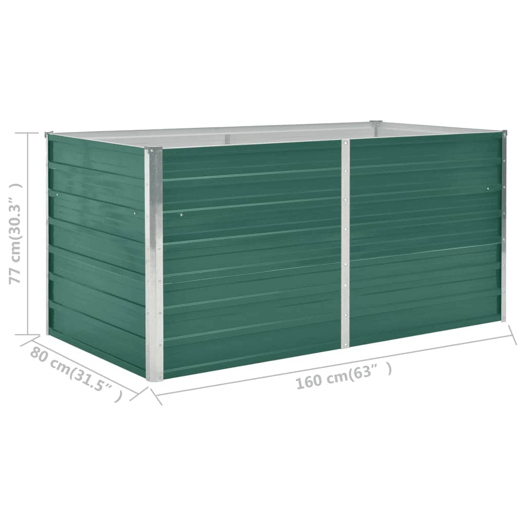 Garten-Hochbeet Verzinkter Stahl 240x80x77 cm Grün
