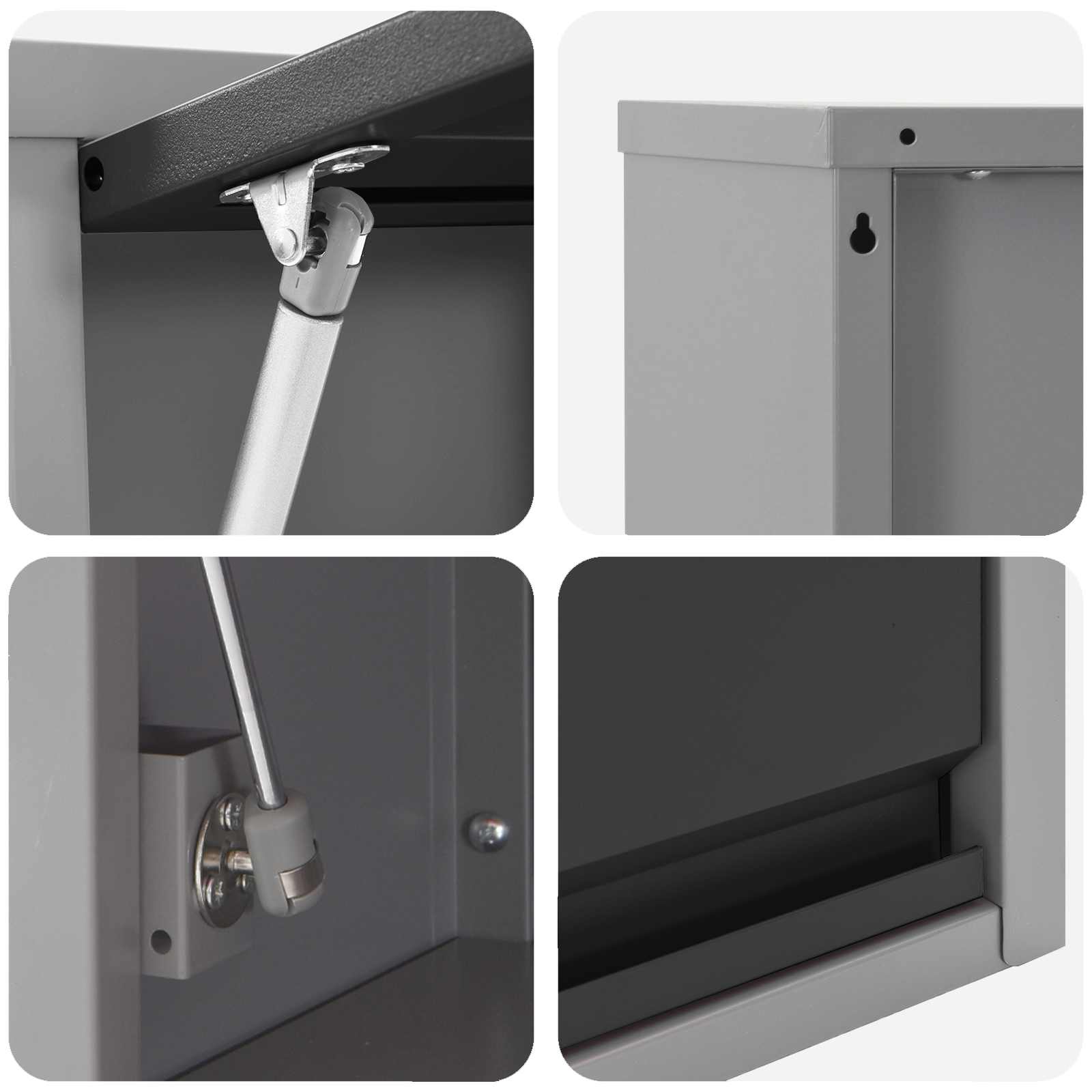 Arbeitsschrankset mit Schubladen mit Regal 8 pcs Grau