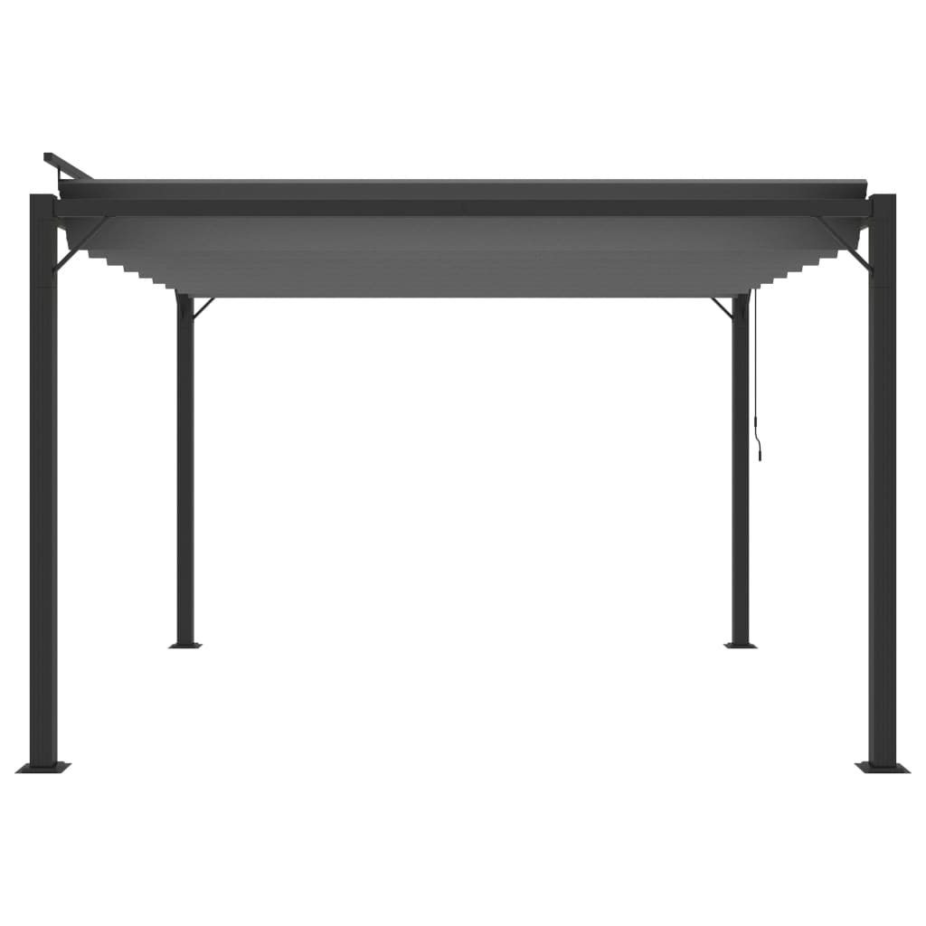 Pergola mit Lamellendach 3x3 m Creme Stoff und Aluminium