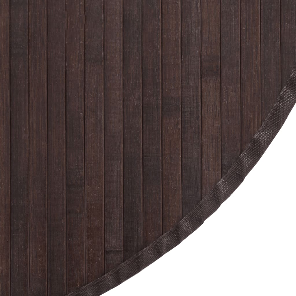 Teppich Rund Schwarz 60 cm Bambus