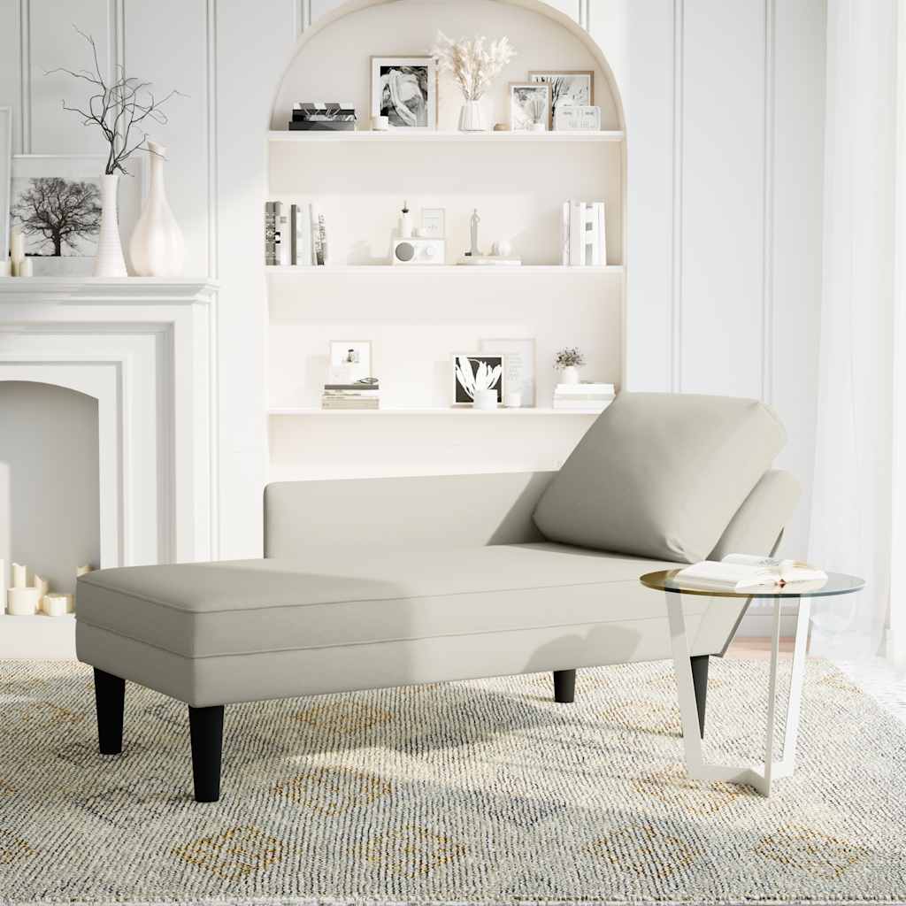 Chaiselongue mit Kissen und Rechter Armlehne Blau Samt
