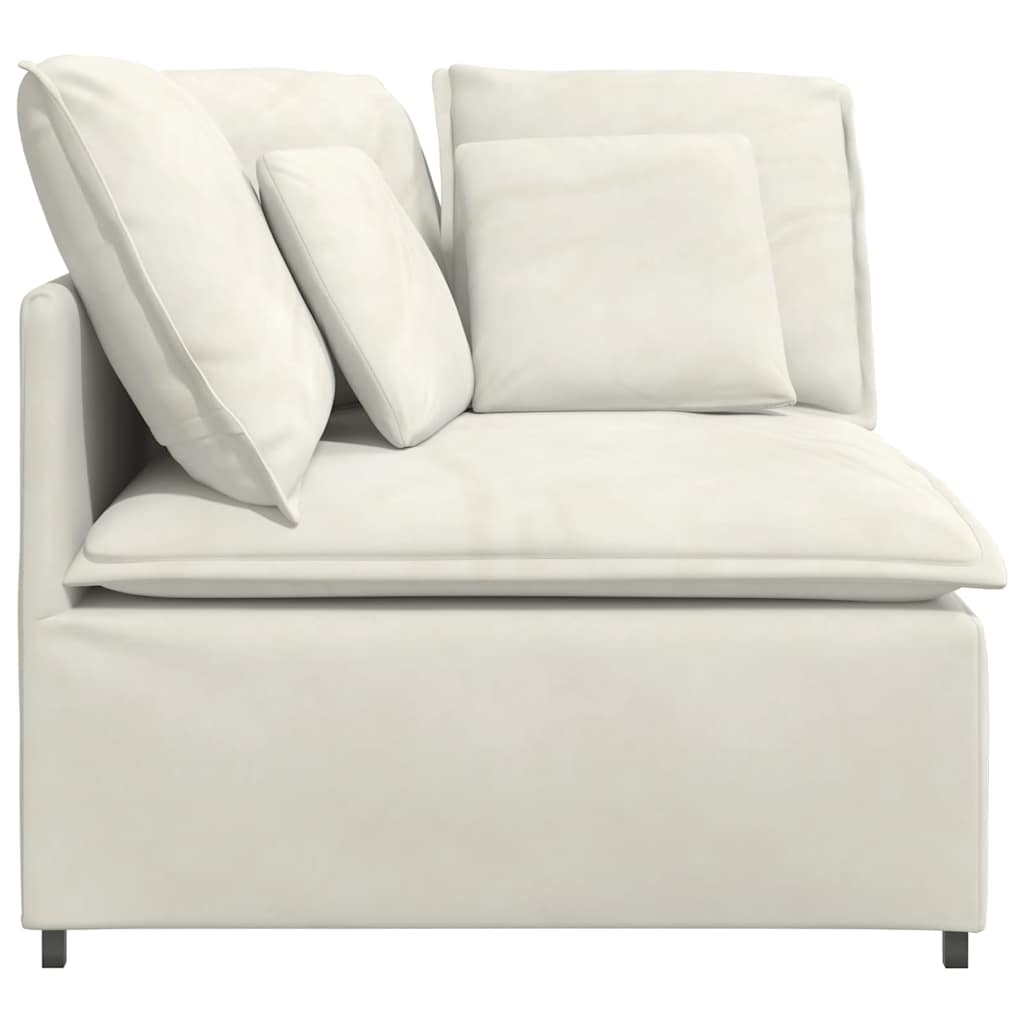 Modulares Sofa Endmodul mit Armlehne Kissen Blau 100 cm