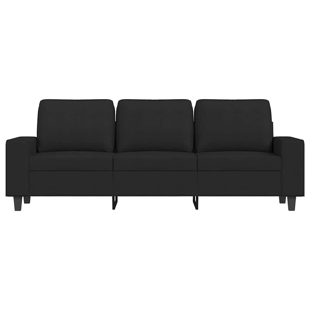 3-Sitzer-Sofa mit Hocker Hellgrau 180 cm Stoff