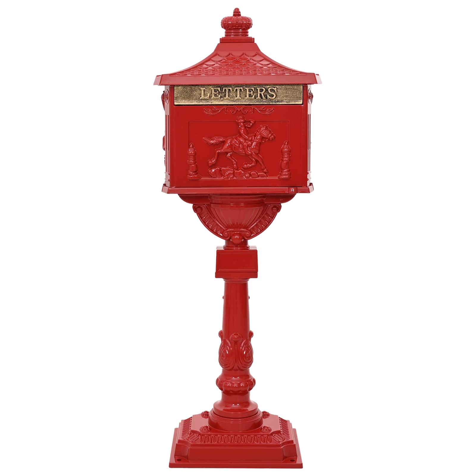 Stehender Briefkasten mit Speicher Schwarz 42,5 x 29,5 x 117 cm