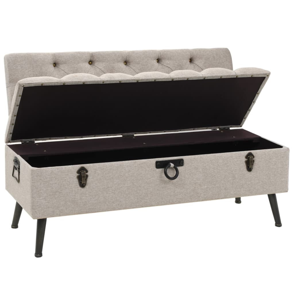 Sitzbank mit Stauraum und Rückenlehne 110cm Schwarz Kunstleder