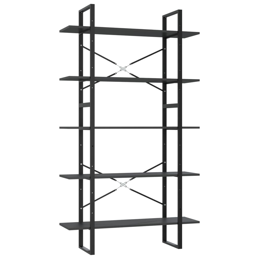 Bücherregal 5 Fächer Weiß 40x30x175 cm Holzwerkstoff