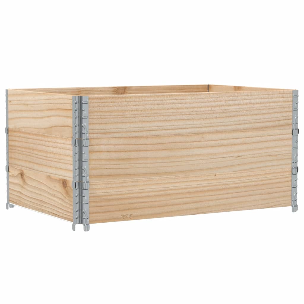 Paletten-Aufsatzrahmen Schwarz 80x60 cm Massivholz Kiefer