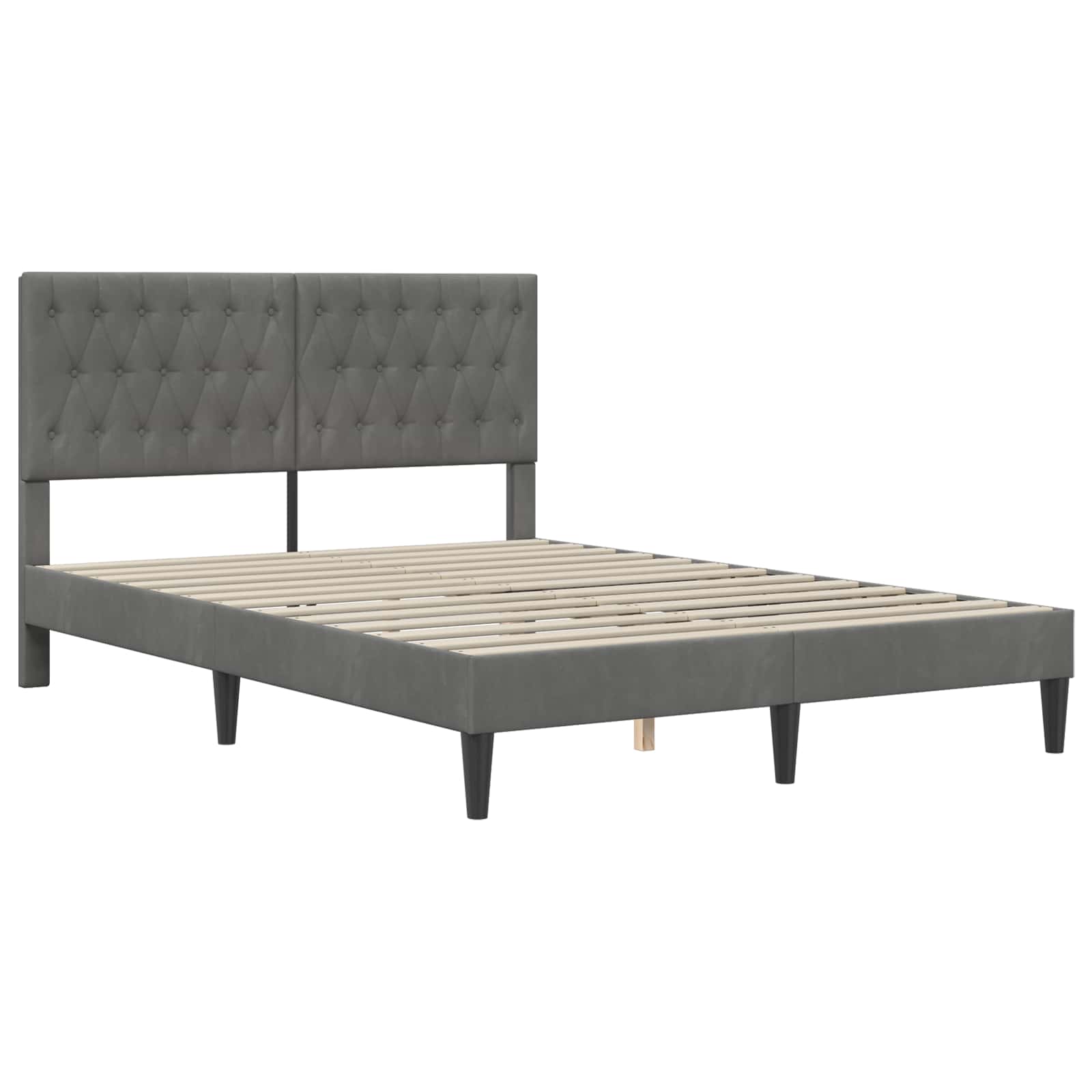 Bettgestell mit Matratze mit Kopfteil Hellgrau 80 x 200 cm Samt