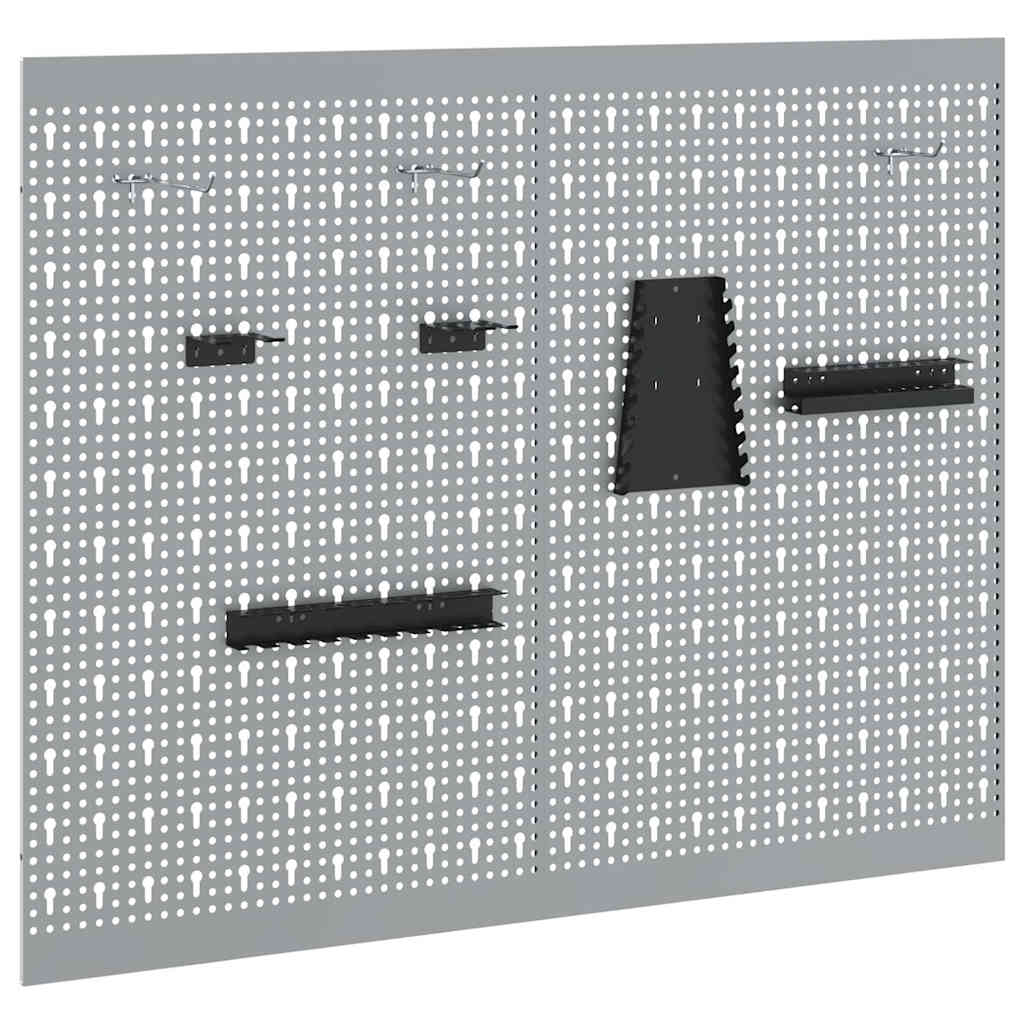 Werkzeugwandpaneel 2 pcs Grau 100 x 1 x 60 cm