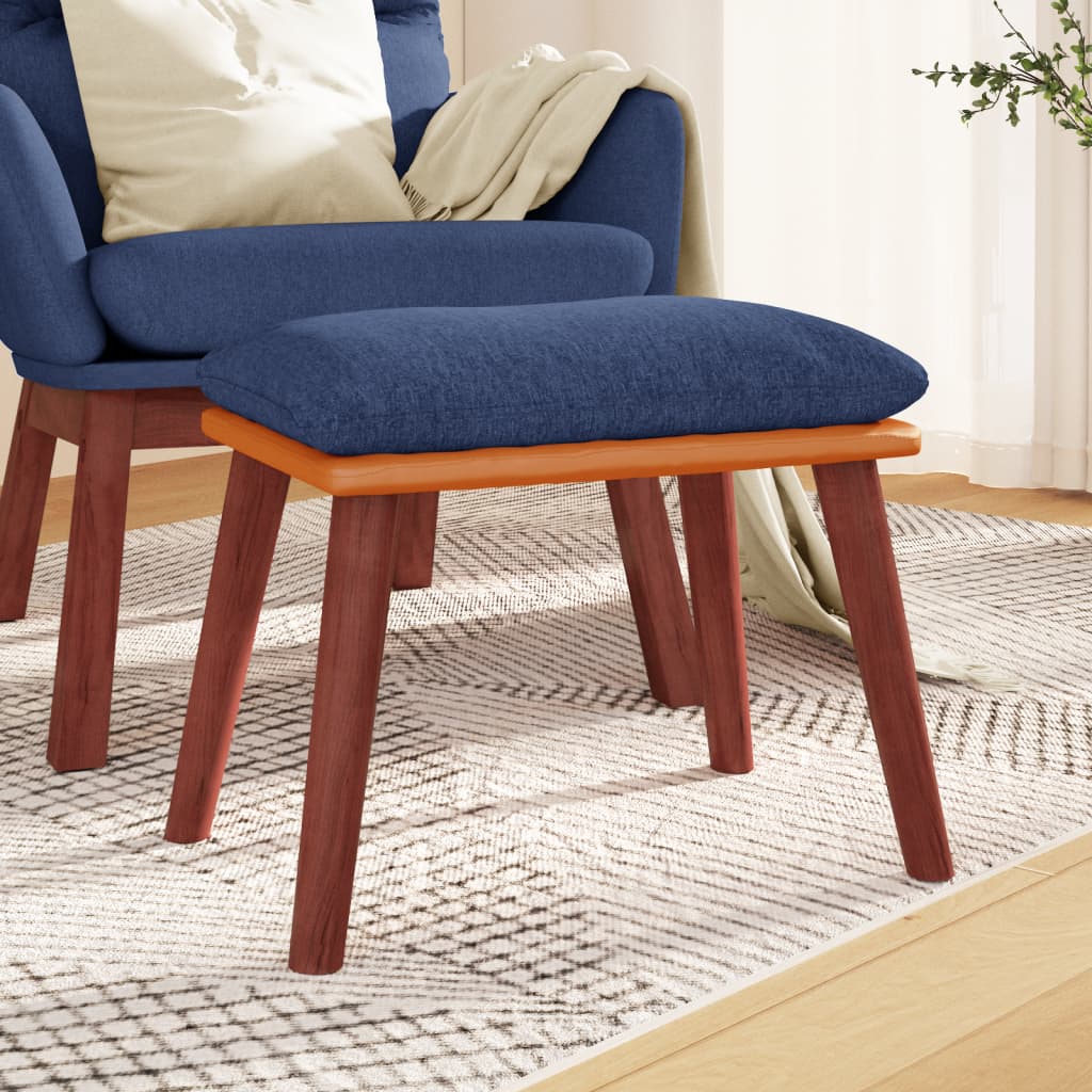 Fußhocker Hellgrau 45x29,5x35 cm Stoff und Kunstleder