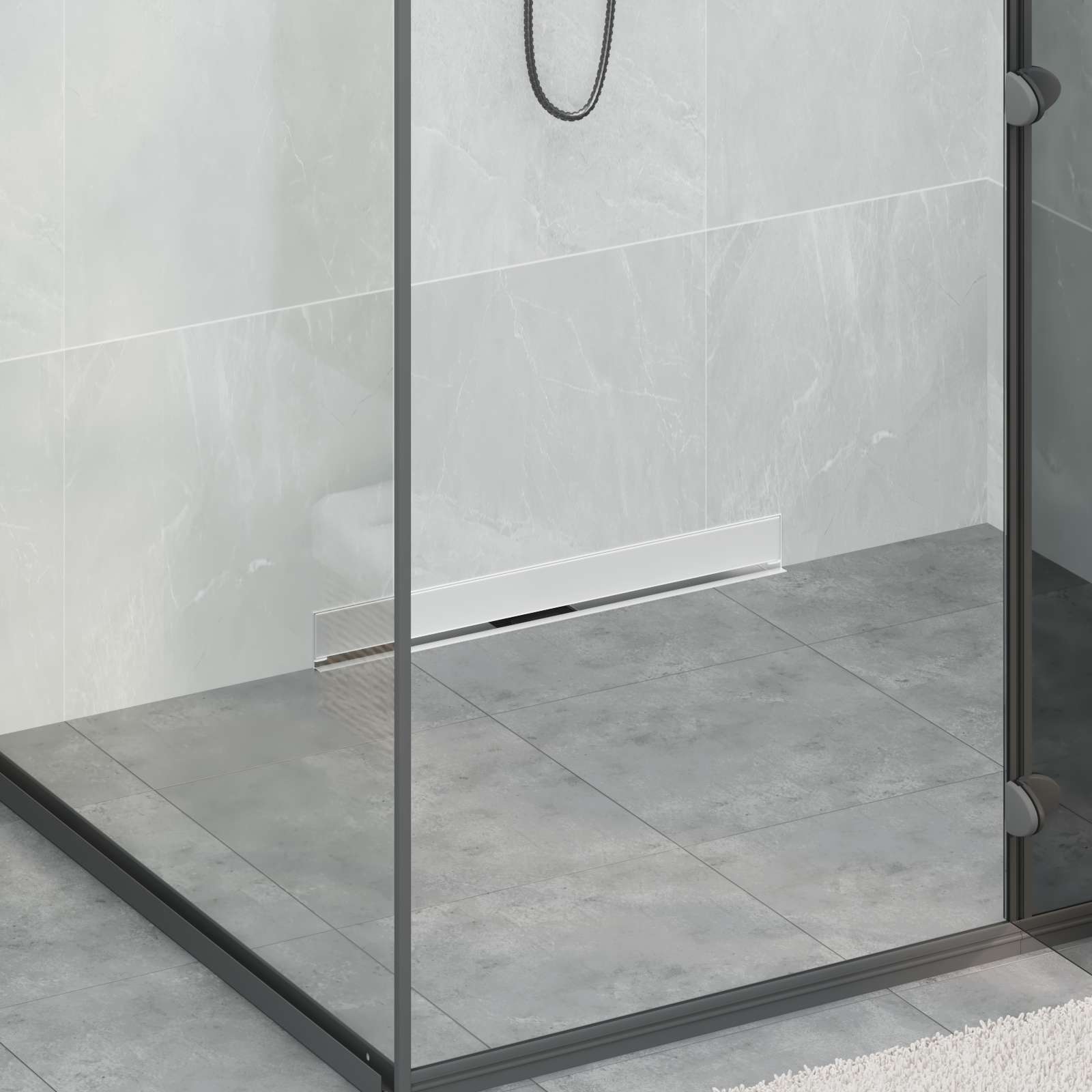 Wandmontierter Duschablauf Silber 50 cm Edelstahl 304