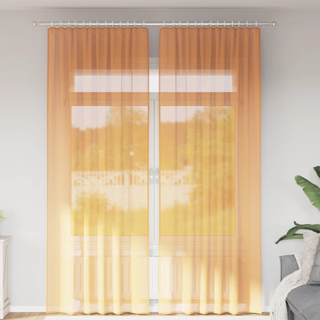 Voile Vorhänge mit Ösen 2 Stk. Apfelgrün 140x140 cm