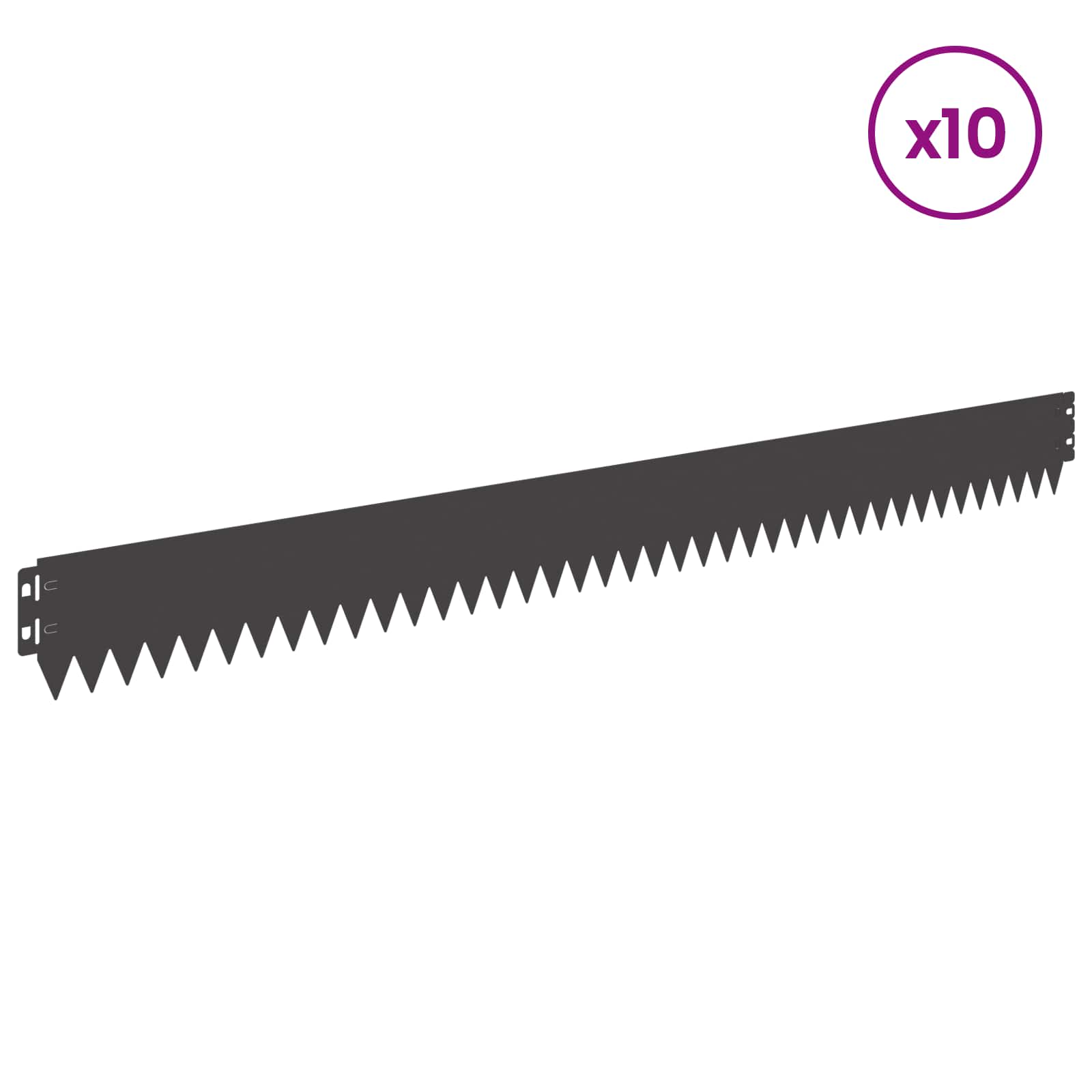 Raseneinfassung 10 pcs 103 x 10 cm Stahl Schwarz