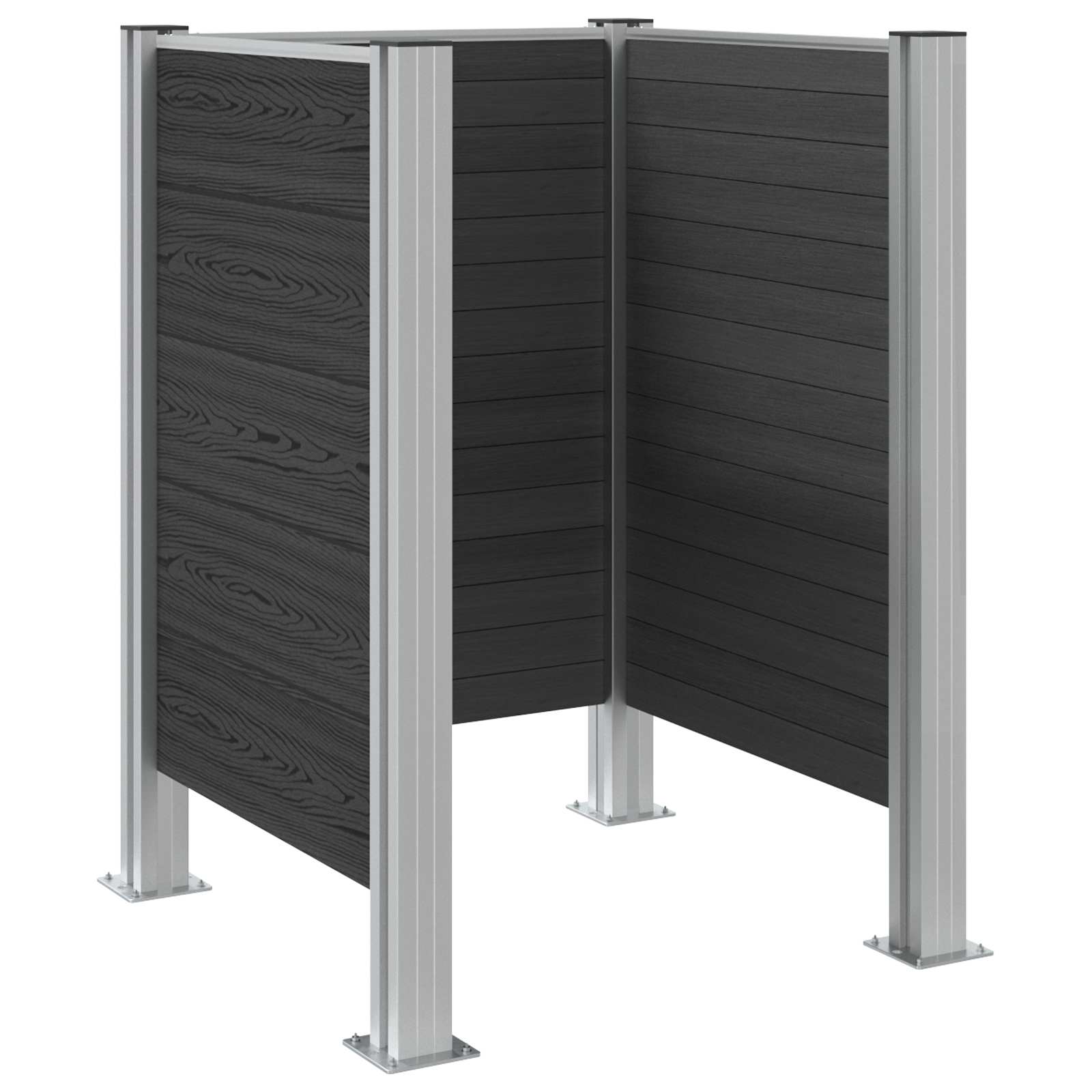 Mülltonnenzaun Braun 161 x 85 x 115 cm Aluminium und WPC