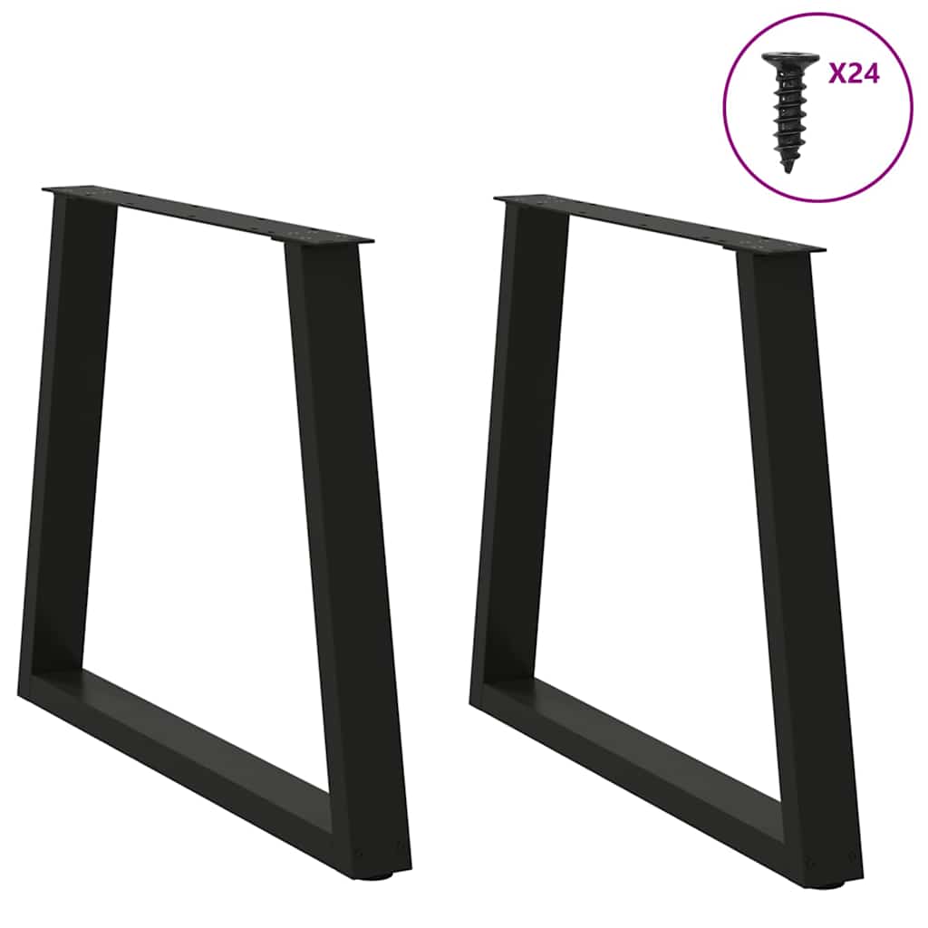 Couchtischbeine V-Form 2 Stück Schwarz 30x(30-31,3) cm Stahl