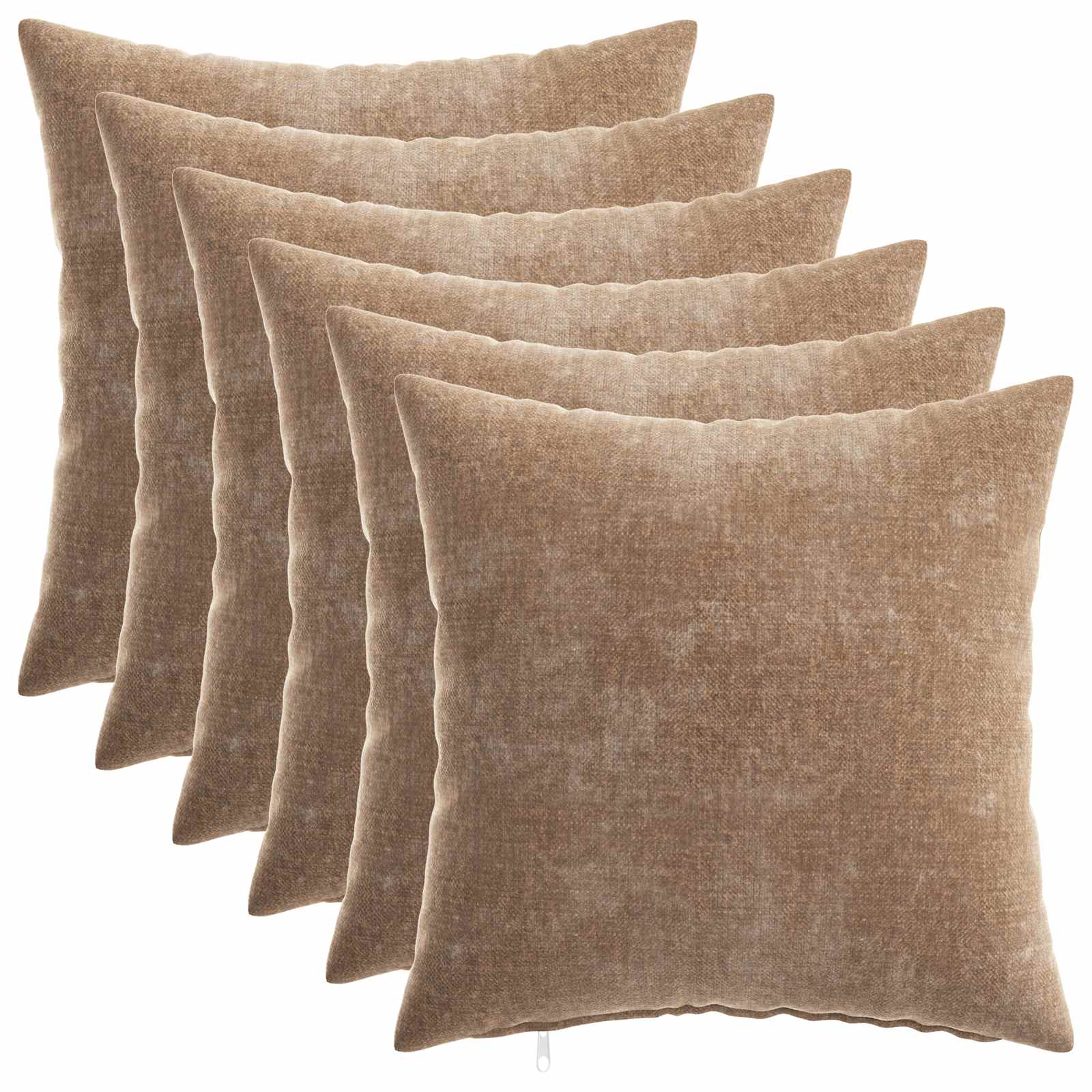 Kissenbezug 6 Stk. HEERLEN Dunkelgrau 30 x 30 cm Chenille-Stoff