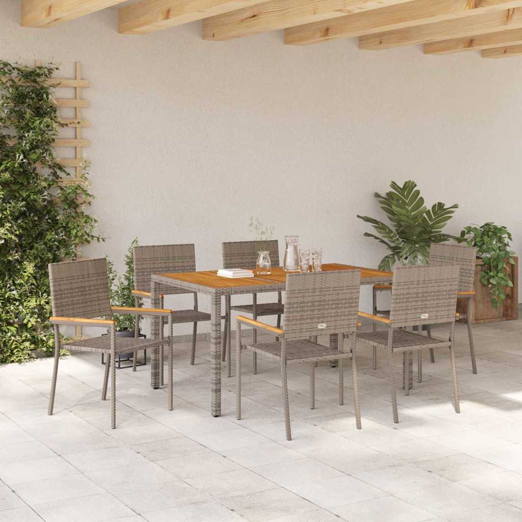 Garten Essgruppe 3 pcs Schwarz Poly-Rattan