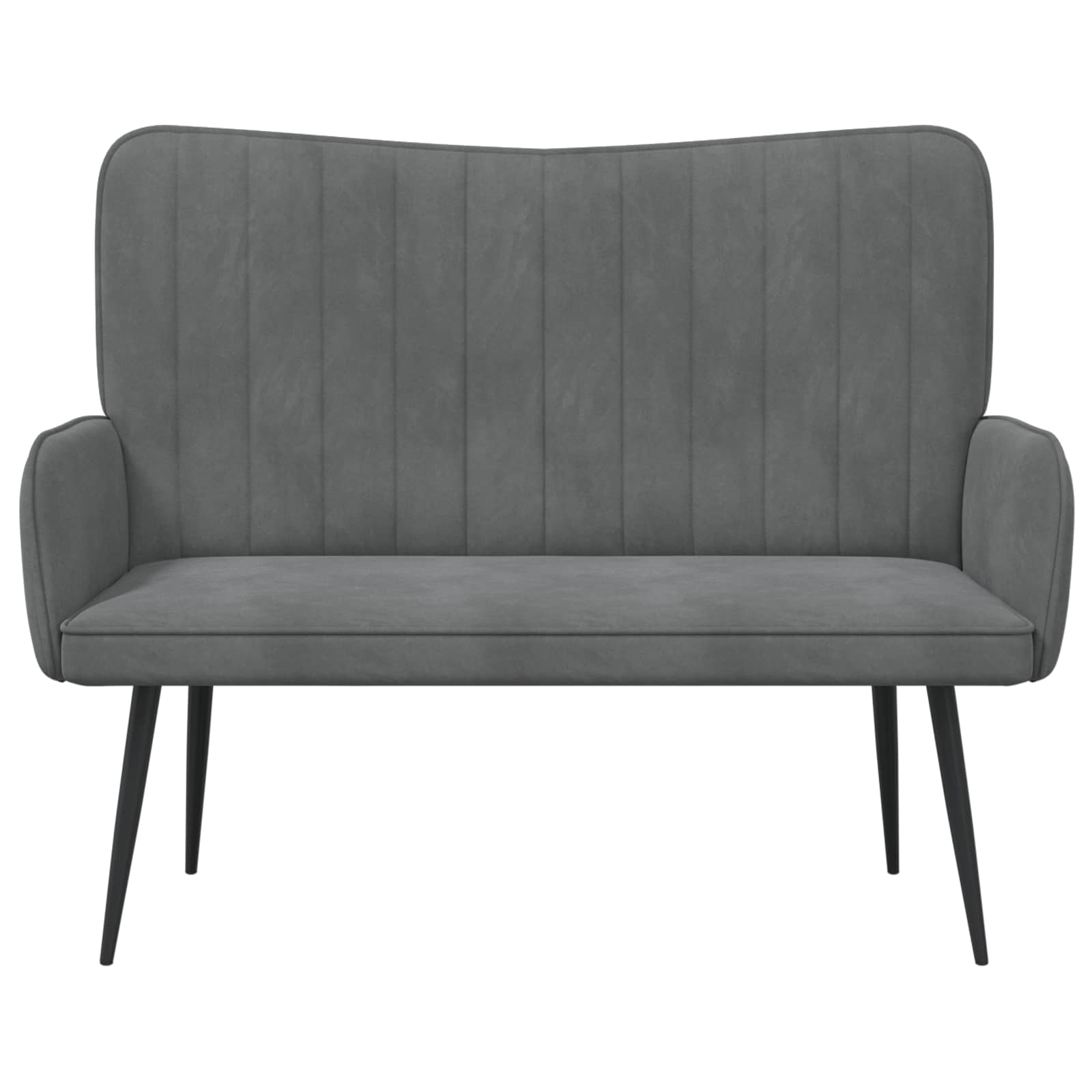 2-Sitzer Sofa Hellgrau 115 x 61 x 87 cm Samt (V)