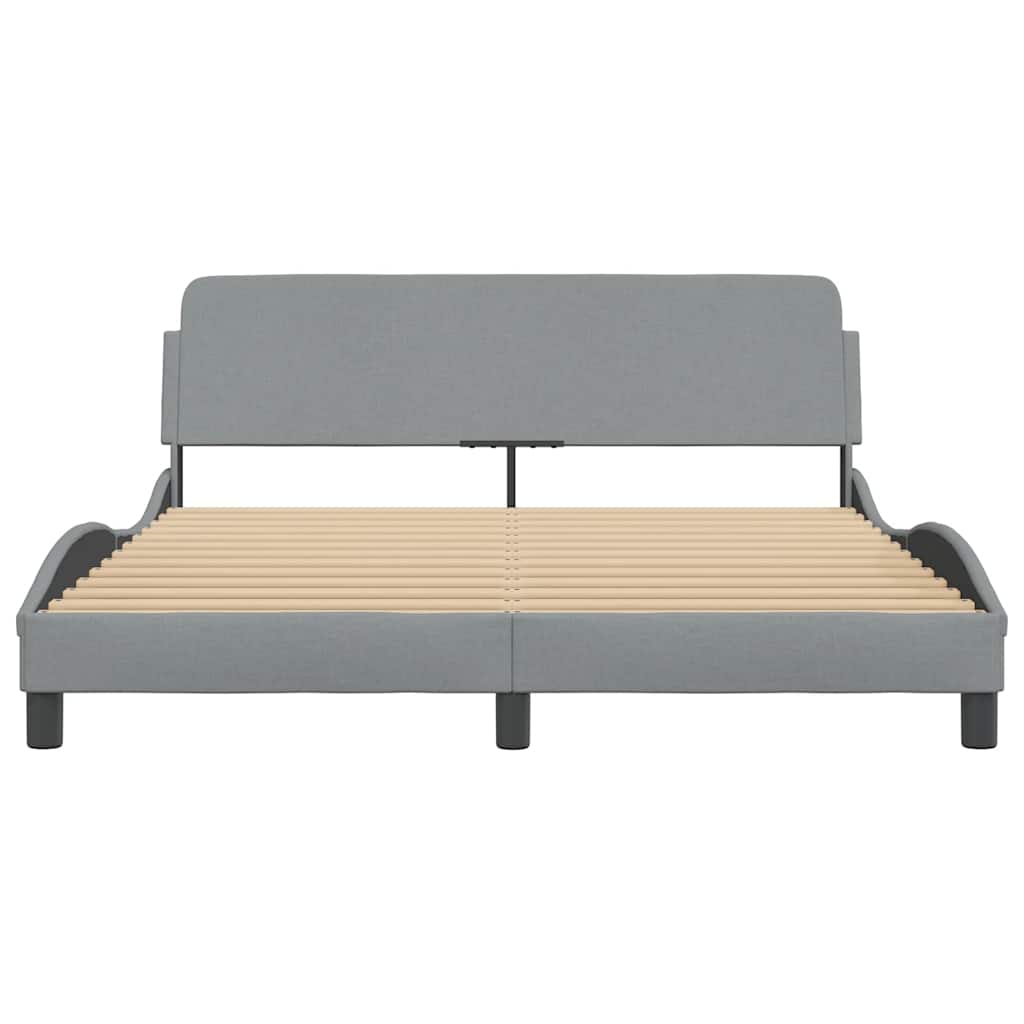 Bettgestell "Dover" Hellgrau 100x190 cm Stoff