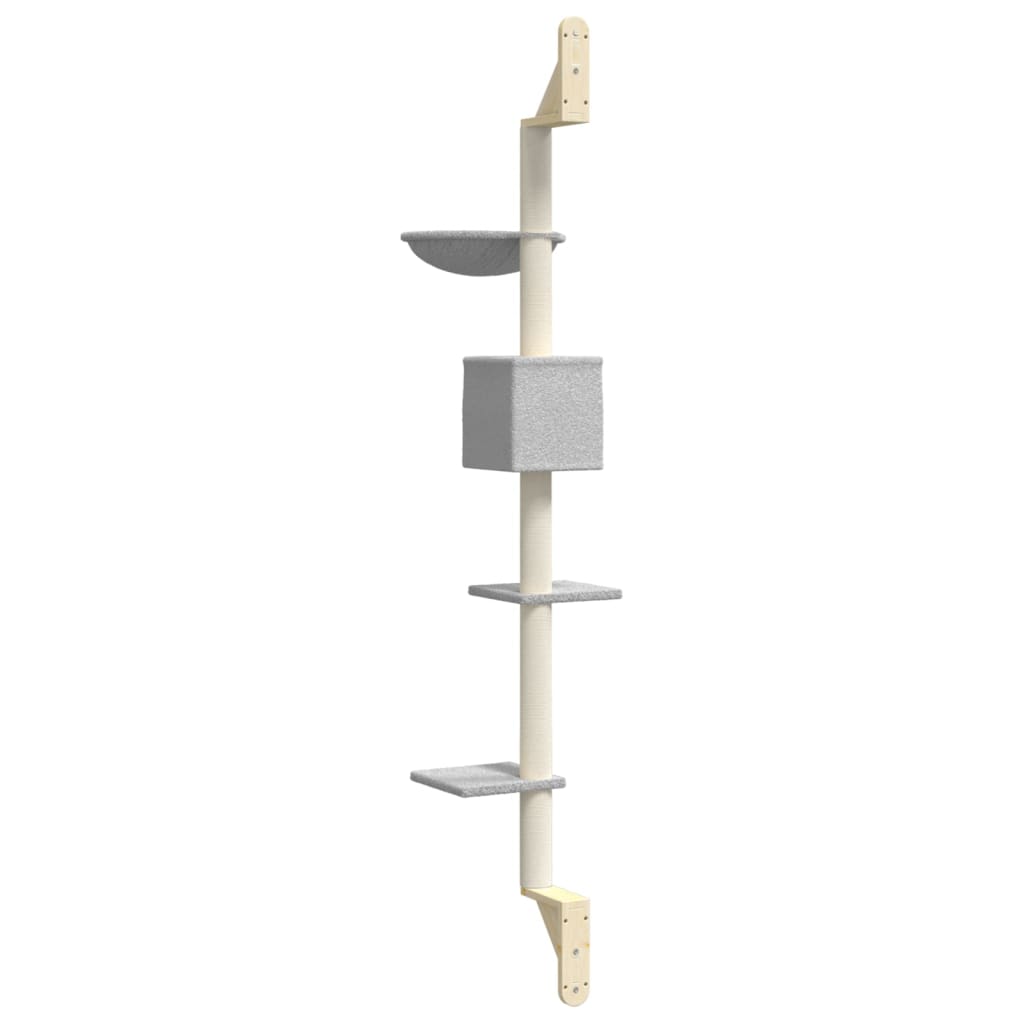 Kratzbaum mit Kratzsäule Wandmontage Creme 187 cm