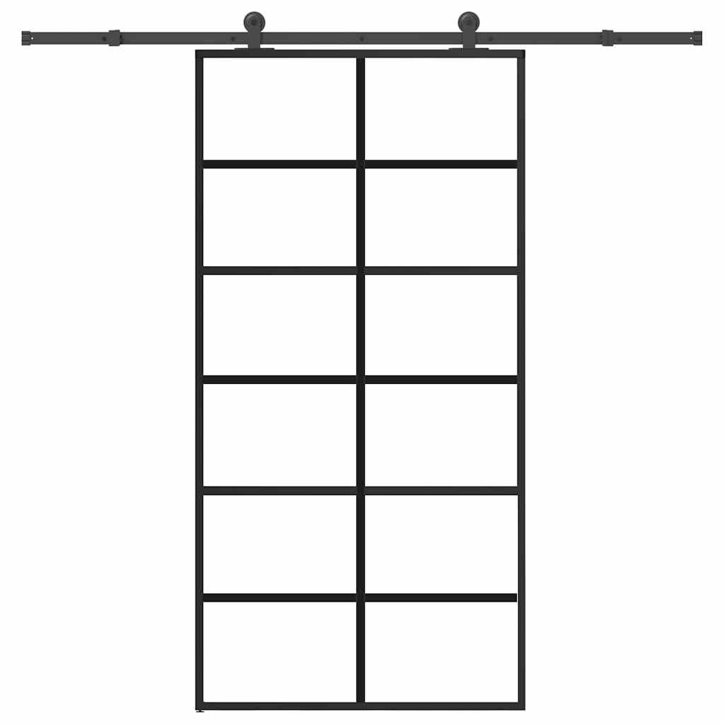 Schiebetür mit Beschlag 76x205 cm ESG-Glas & Aluminium